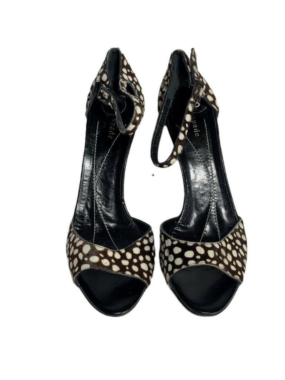 Kate Spade New York Womens Size 8 Open-Toe Heels Animal Print - Picture 3 of 12